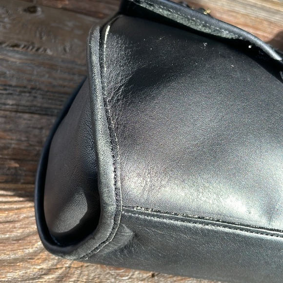 Post Pouch black leather satchel cross body purse EUC - Picture 10 of 12